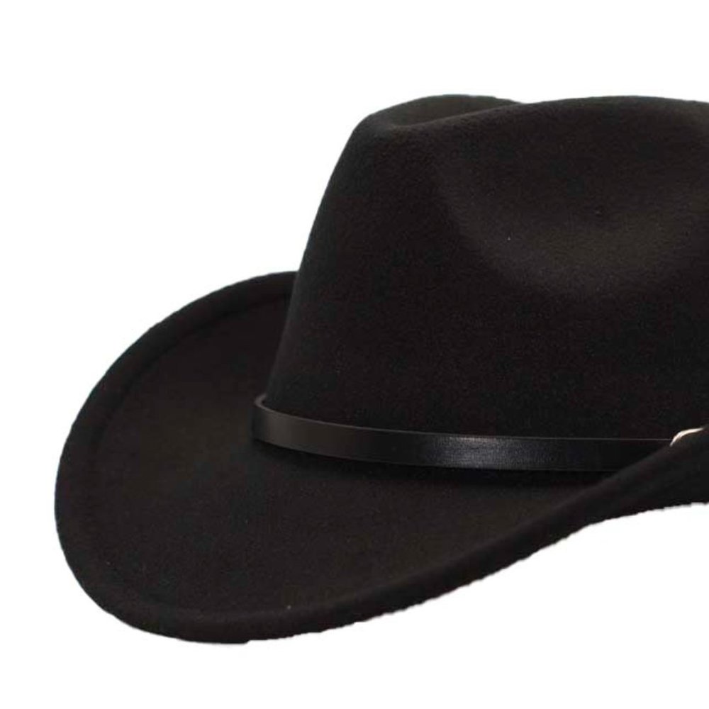 Plain Solid Cowboy Hat One Size Wool-Like Feel 100% Polyester